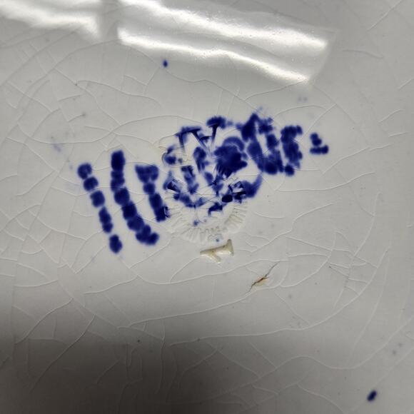 Antique Vintage Royal Bonn Blue Serving Plate Franz Anton Mehlem Bonn Germany - Picture 8 of 8